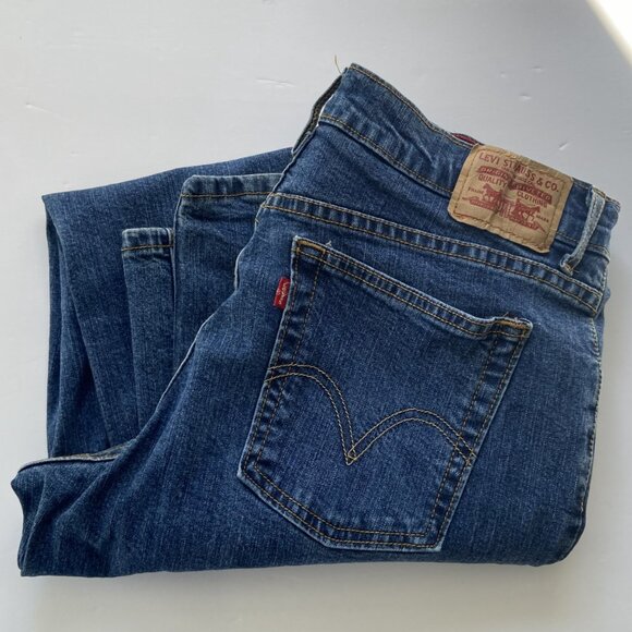 Levi’s 550 Jeans Women’s Stretch Boot Cut - Size 12M (32 x 31.5) - Dark Blue - Picture 11 of 13